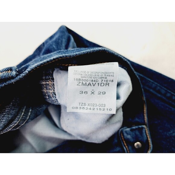 MAVERICK Stone Washed Vintage Straight Leg Jeans Dark Wash Mens Size 36X29 - Picture 4 of 6